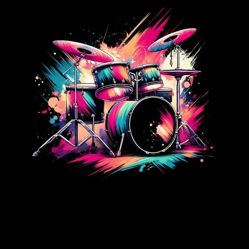 Buntes Abstraktes Drum Set Drummer Drumming