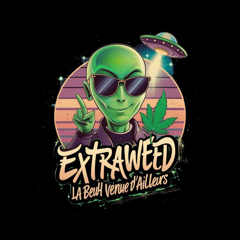 Feuille de Cannabis - Alien Extraterrestre Ovni