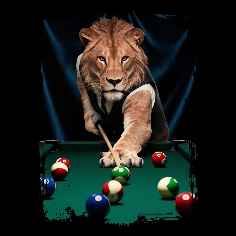 Löwe spielt Billard Geschenk