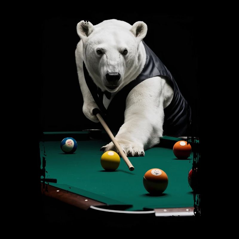 Eisbär spielt Billard Geschenk