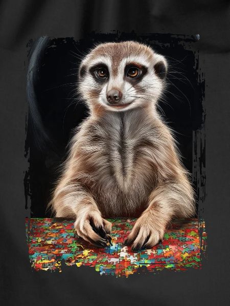 Erdmännchen spielt Puzzle Geschenk
