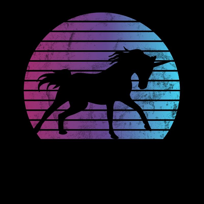 Einhorn -Retro -Einhorn Mythischer Kreatur Einhorn