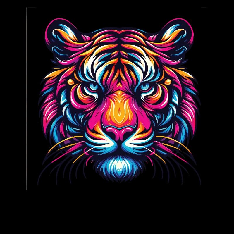 Tiger Gesicht, Bunte Tierkunst, Tiger
