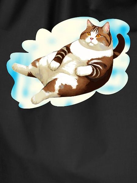 CAT FAT LYING CLOUD