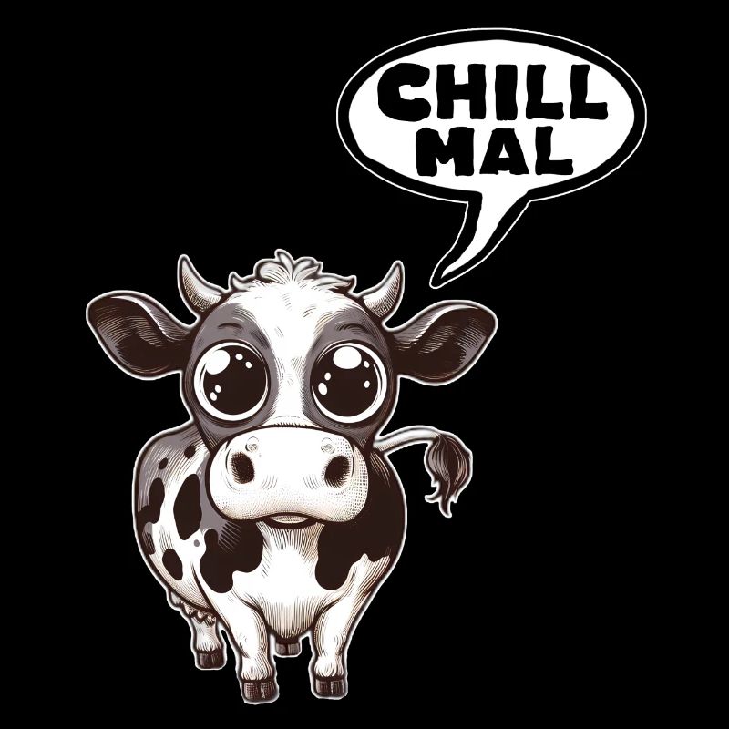 Kuh Cow Chill Mal Morgenmuffel Spruch