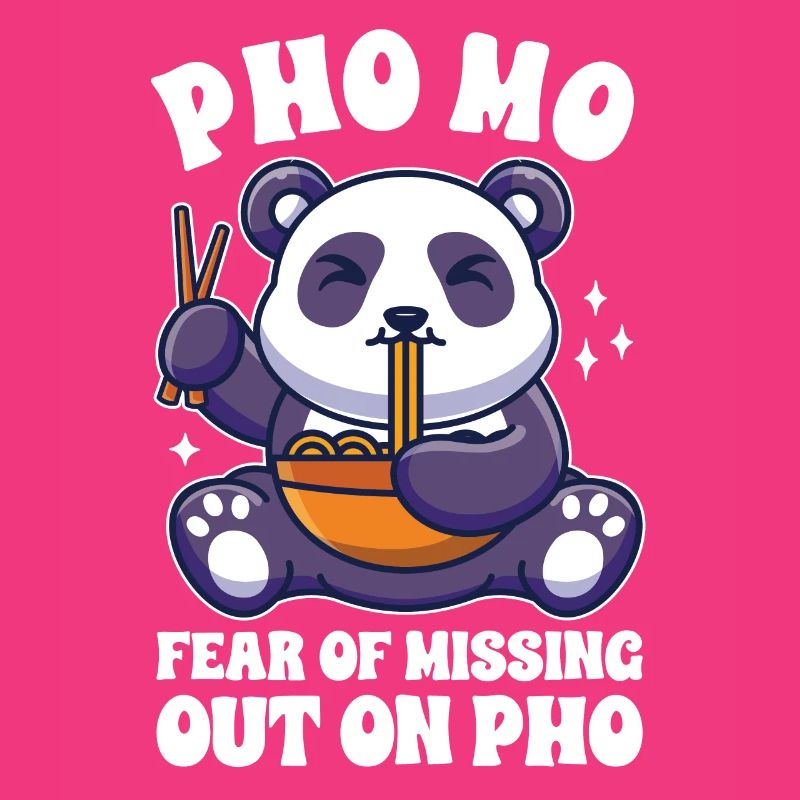Drôle Pho Panda mignon mangeant Pho