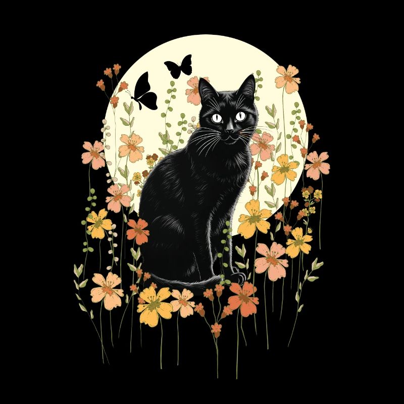 Cat Full Moon Spooky Witch Halloween