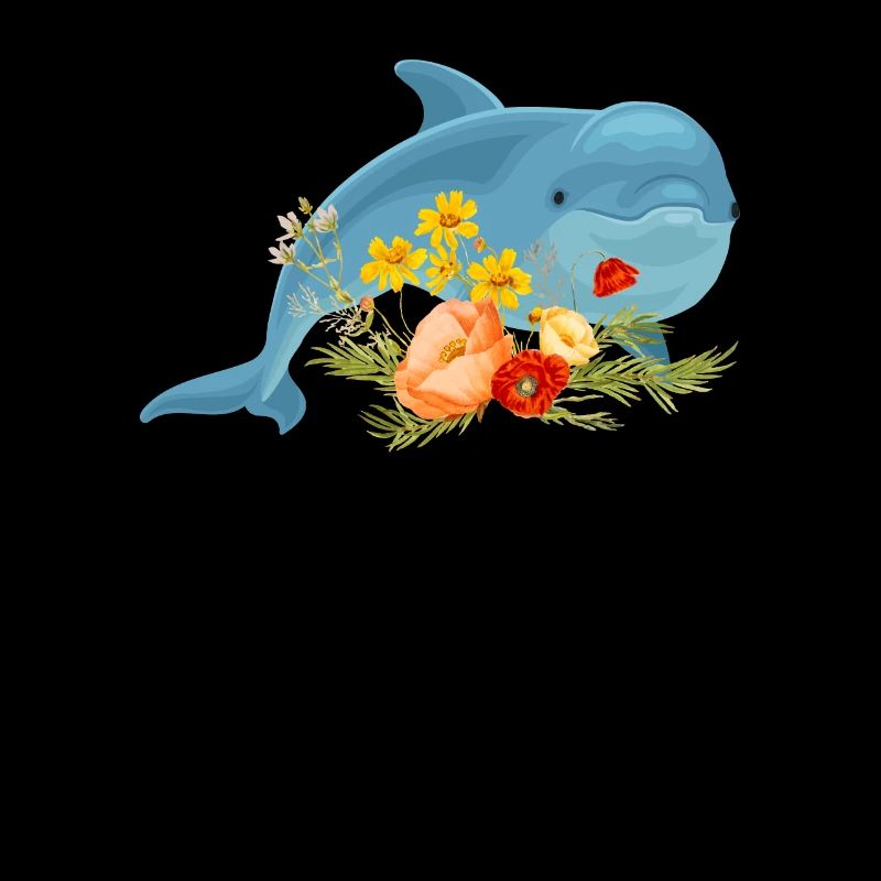 Dolphin with beautiful flowers