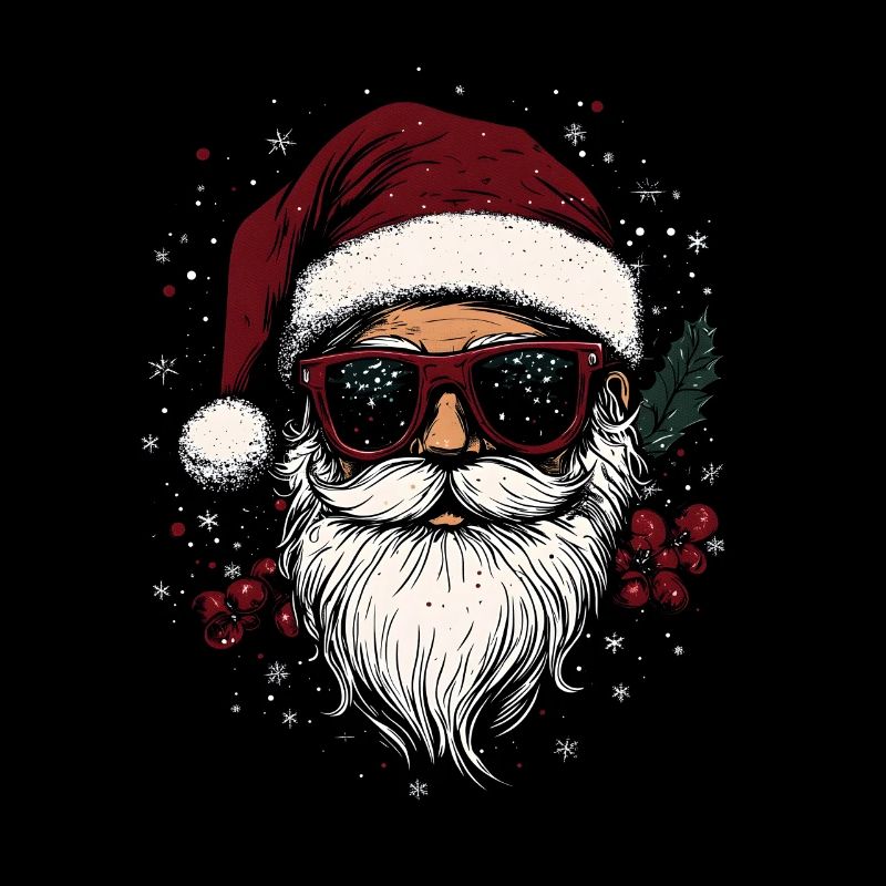 Frohe Weihnachten mit coolem Weihnachtsmann