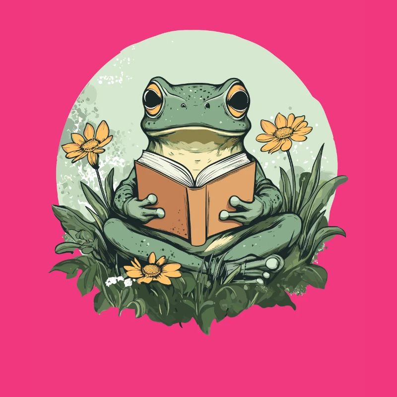Cottagecore Frog with Book