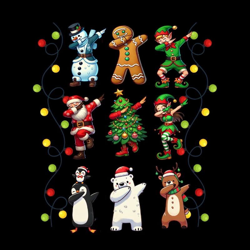 Dabbing Santa Elf Christmas Dance Squad Trendy