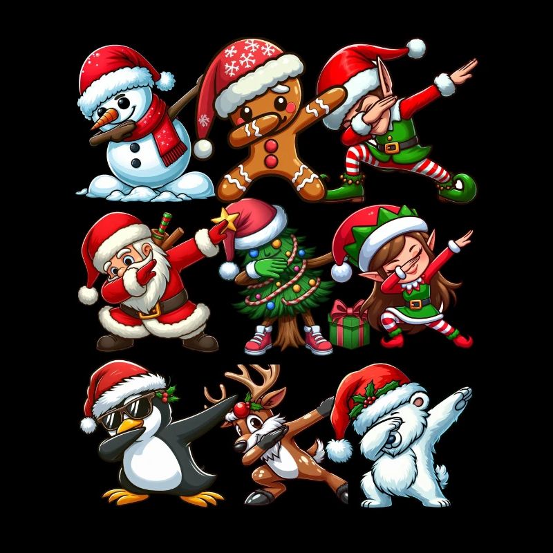 Dabbing Santa Elf Christmas Dance Squad Trendy