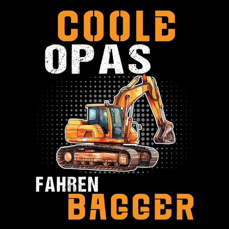 Coole Opas Fahren Bagger - Baggerfahrer Opa