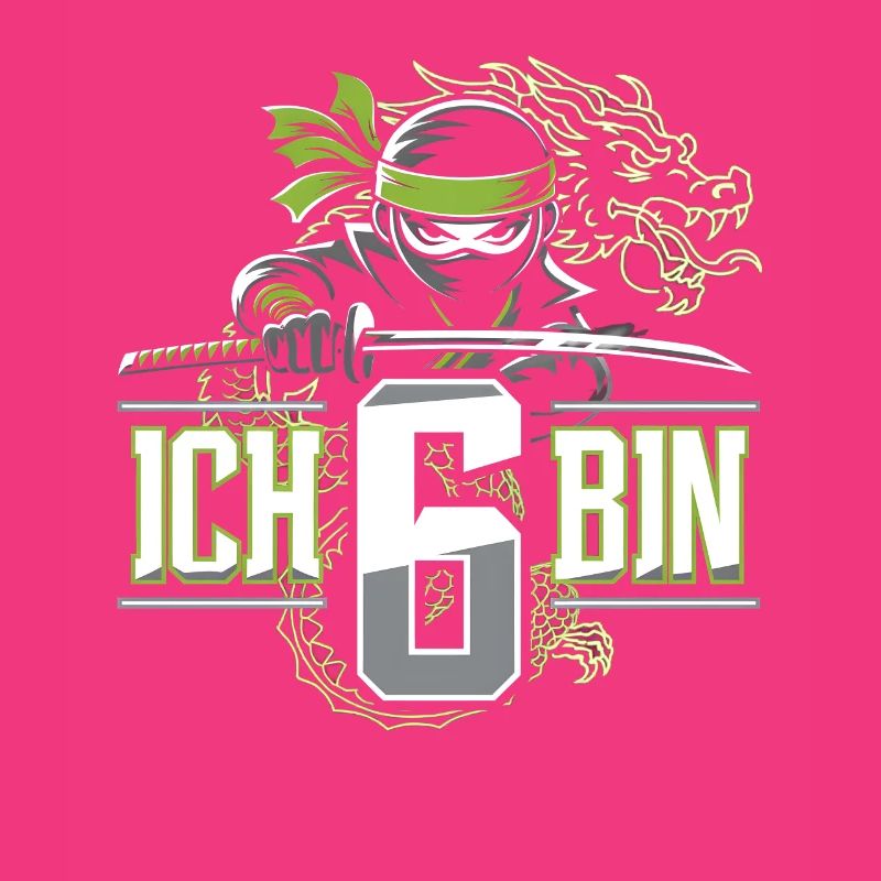 Ich Bin 6 Ninja Geburtstagsshirt