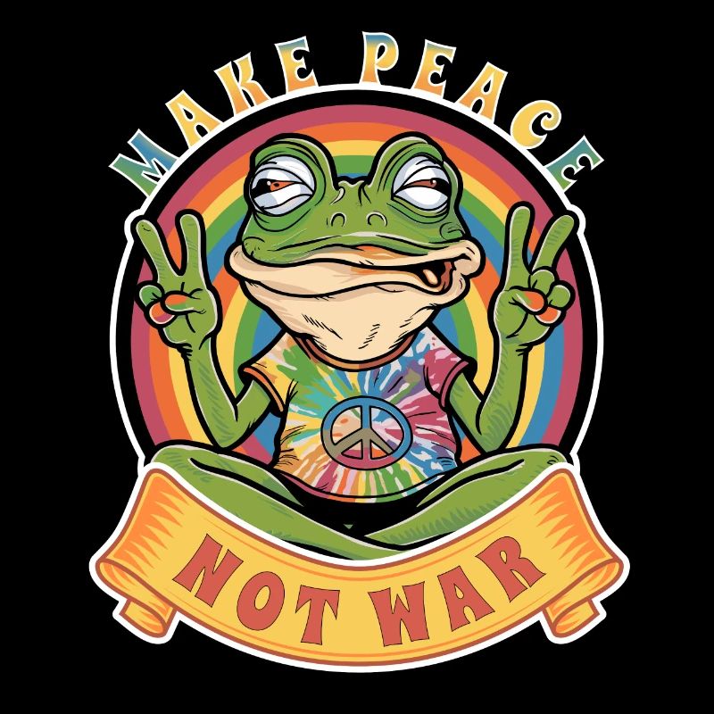 Make Peace Not War the Hippie Frog
