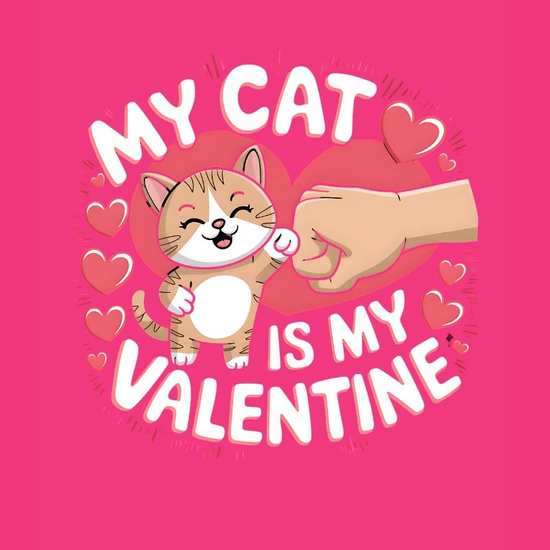 Célibataire & Chat Saint-Valentin Mon chat est mon valentin