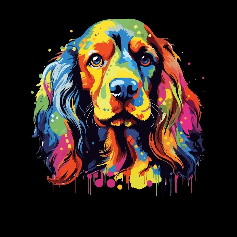 Cocker Spaniel Hundebesitzer, Digitale Kunst Hund