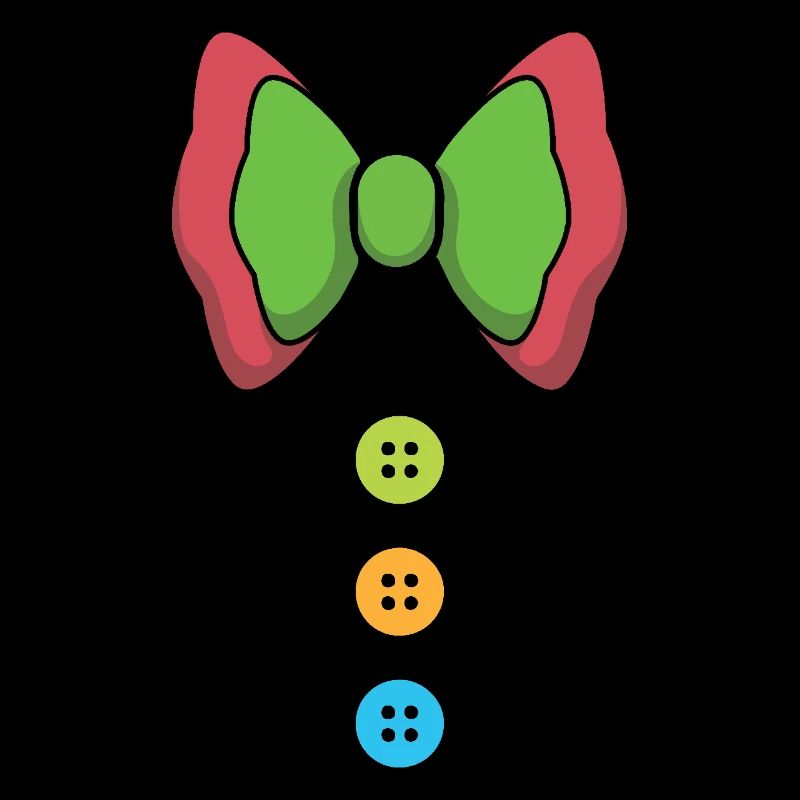 Carnival colorful bow tie and buttons
