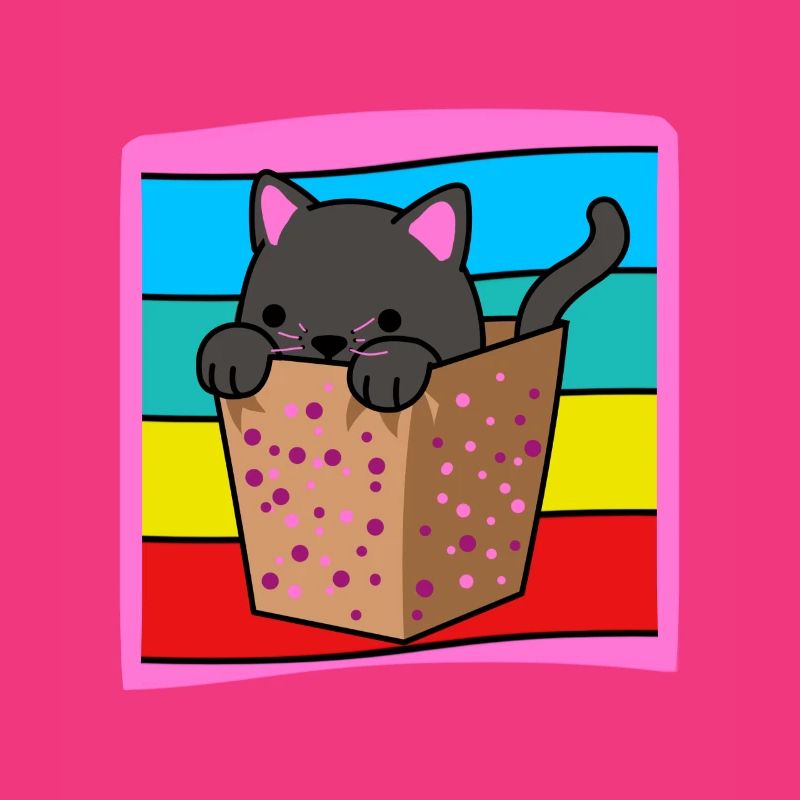 Chat dans une boîte
