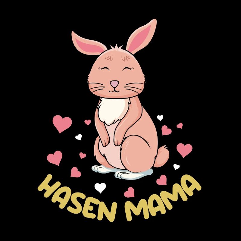 Süße Hasen Mama Illustration Mit Herzchen