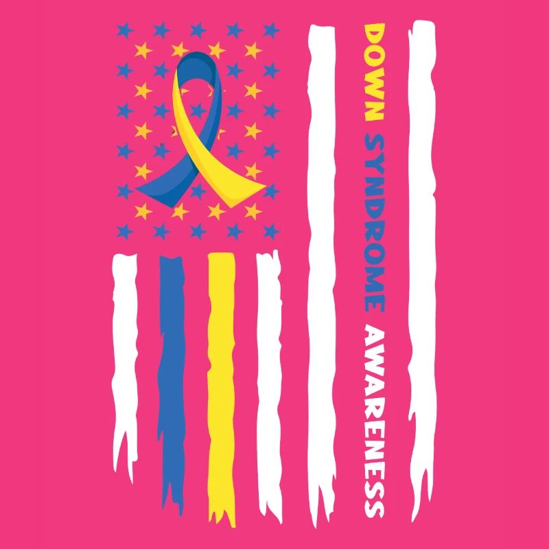 Down Syndrom Bewusstsein Flagge mit Farben