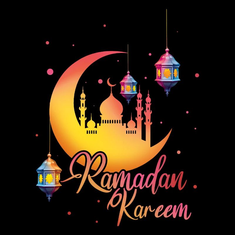 Ramadan Kareem Eid Mubarak Solemn Moonlight