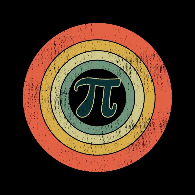 Retro Style Pi Tag Geometric Pattern Art