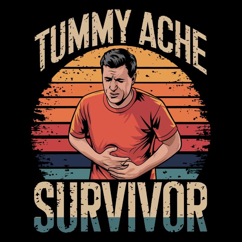 Belly Ache, Survivor, Humorous Retro Style