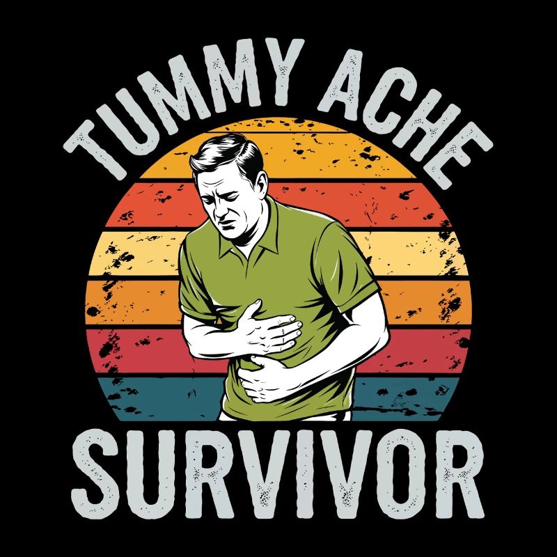 Bauchweh Überlebender Tummy Ache Survivor Retro
