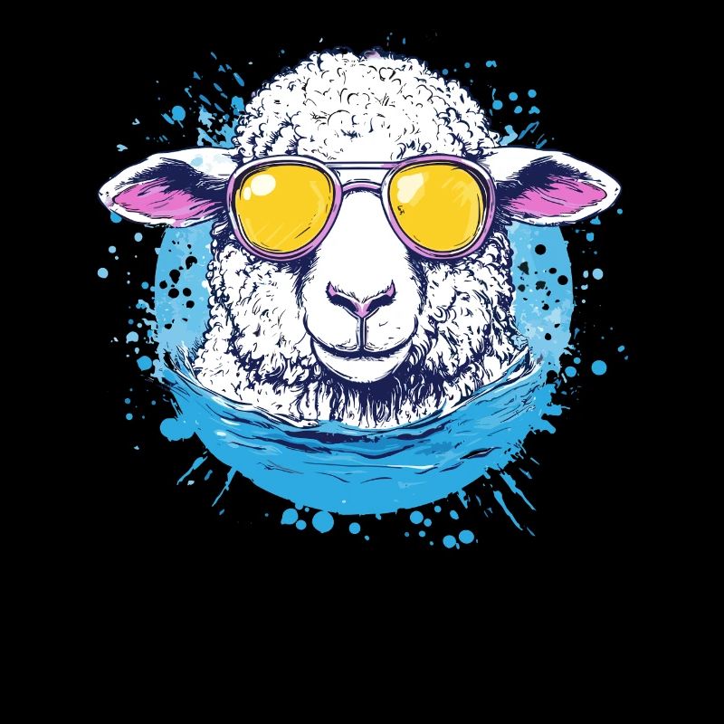 Cool sheep with sunglasses