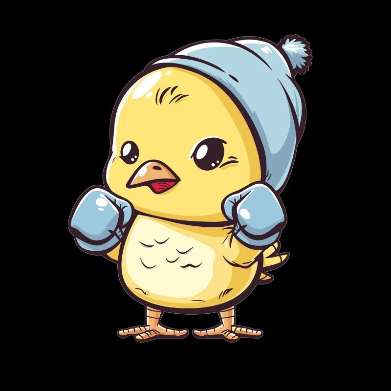 Poussin de boxe avec casquette