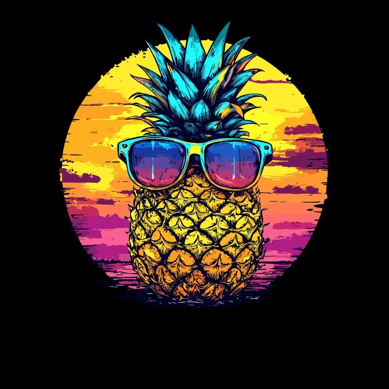 Sun pineapple with glasses