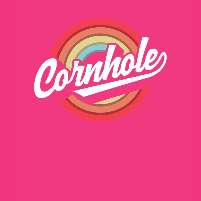 Cornhole Player Retro Circle Design