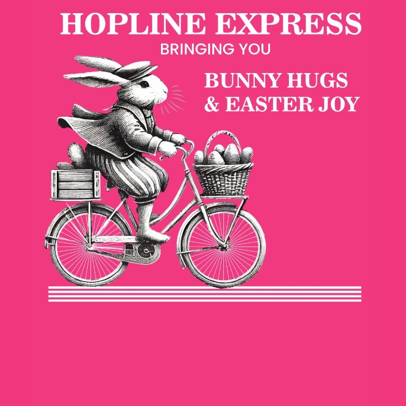 Easter Retro Bunny Bicycle Joy Bunny Hugs