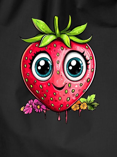 Strawberry with big eyes