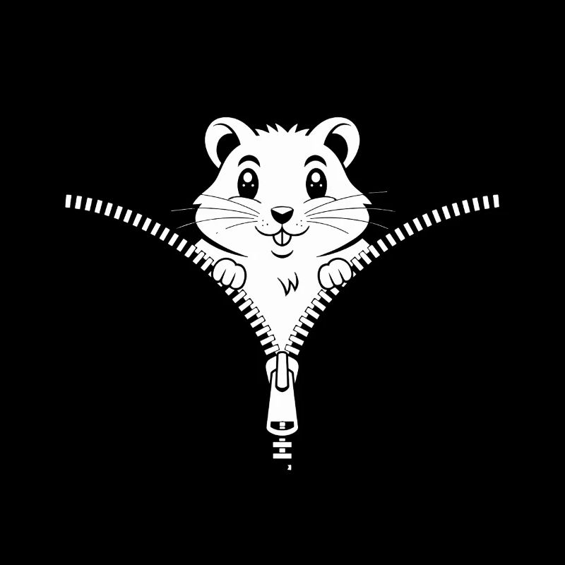 Cute Hamster Face Zipper Fun
