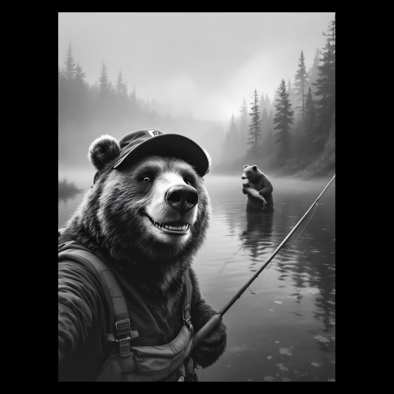 Selfie d’ours de pêche