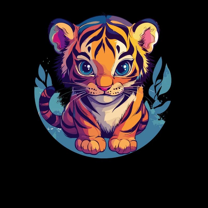 Tigre mignon avec de grands yeux