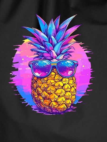 Pineapple with retro sunglasses