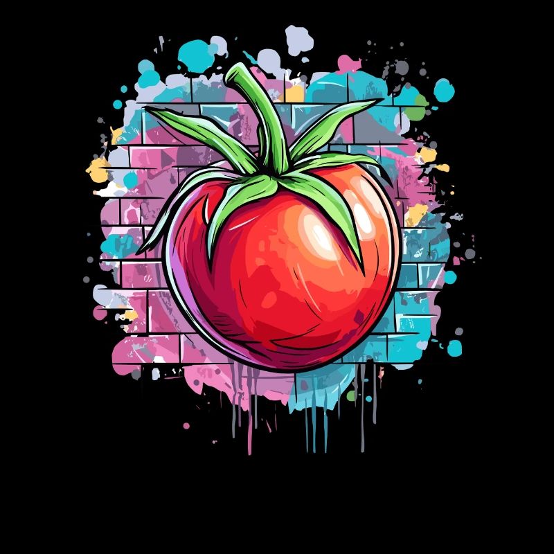 Graffiti tomate sur le mur