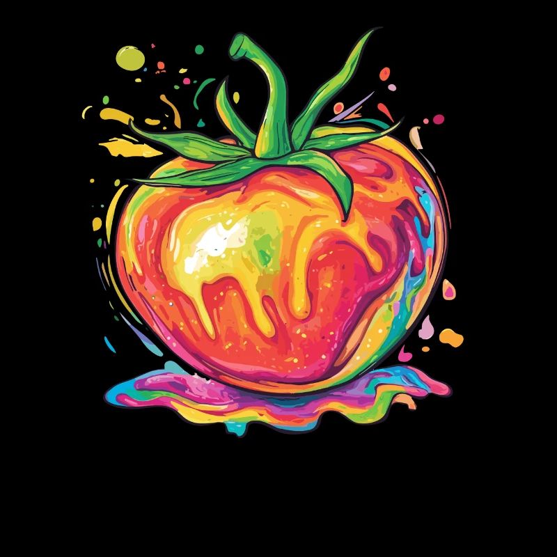 Regenbogenfarbene Pop-Art Tomate