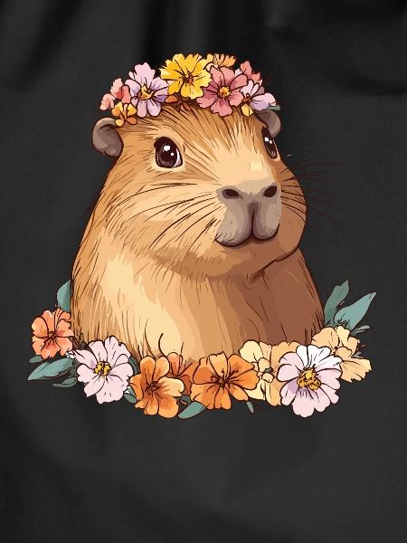 Süßes Capybara mit Blumen