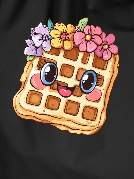 Waffle with flowers