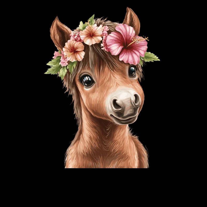 Flower pony with wreath