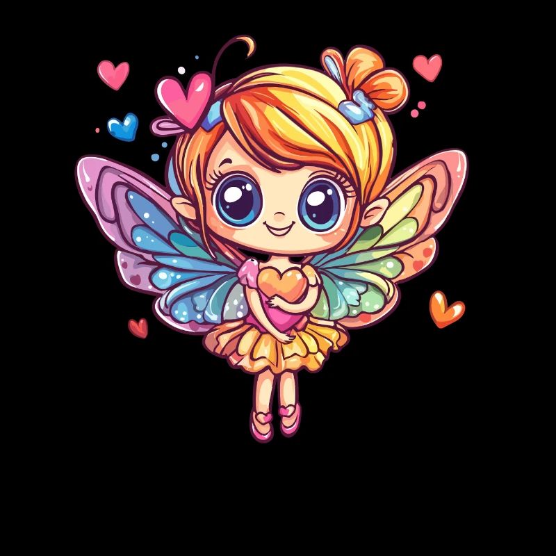 Fée papillon avec coeur