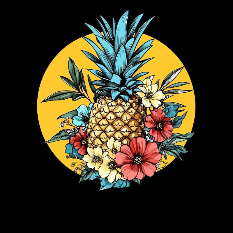 Pineapple with flowers