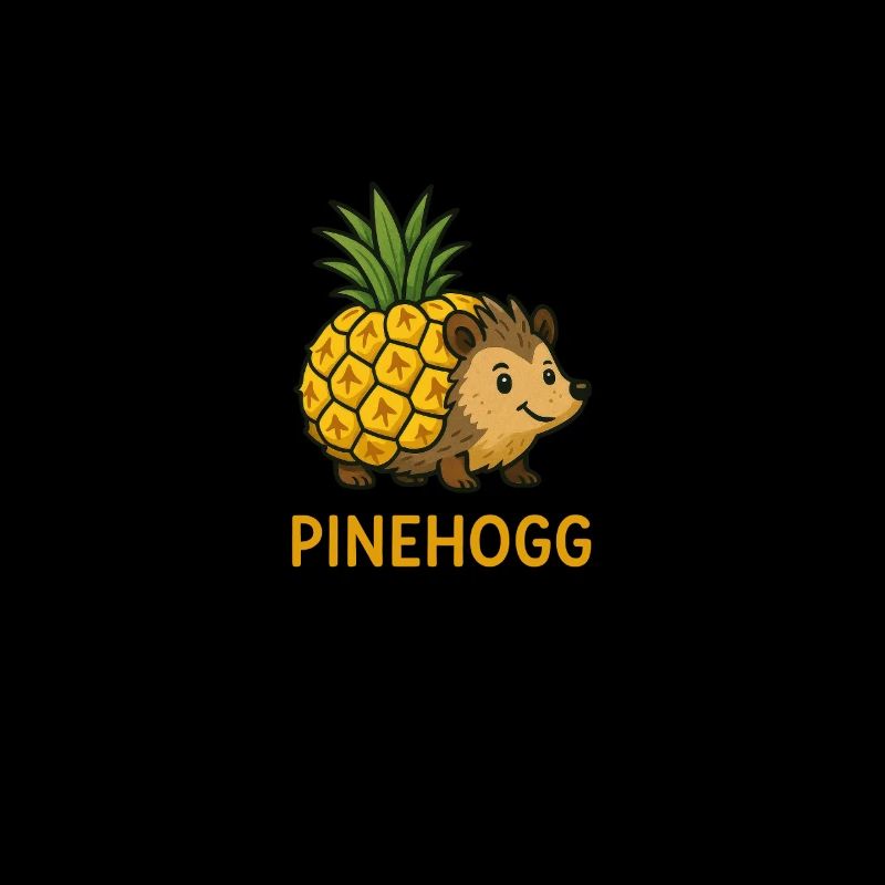 Pinehogg – Hedgehog with Pineapple Back Cartoon
