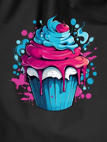 Cupcake mit Farbexplosion
