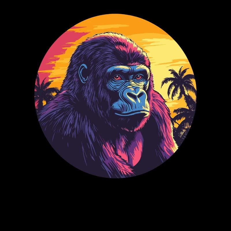 Gorilla at sunset