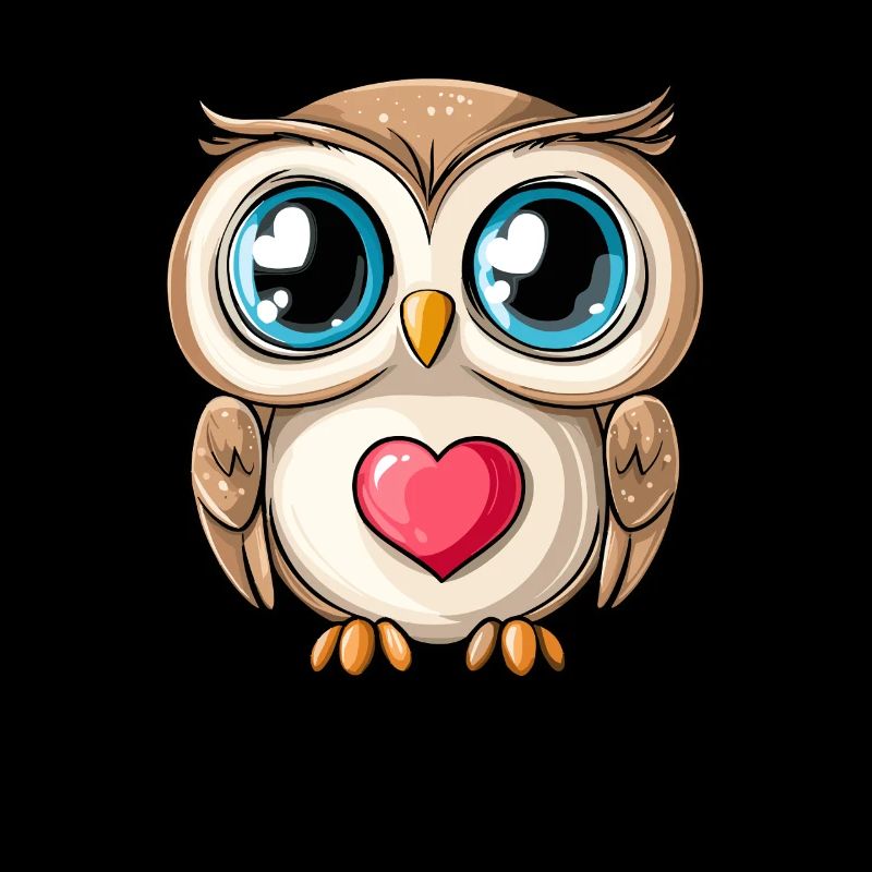 Owl with heart symbol